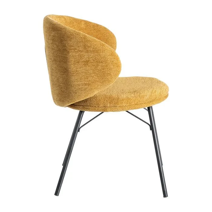 Alder Curve Mustard Dining Chair - Image 3