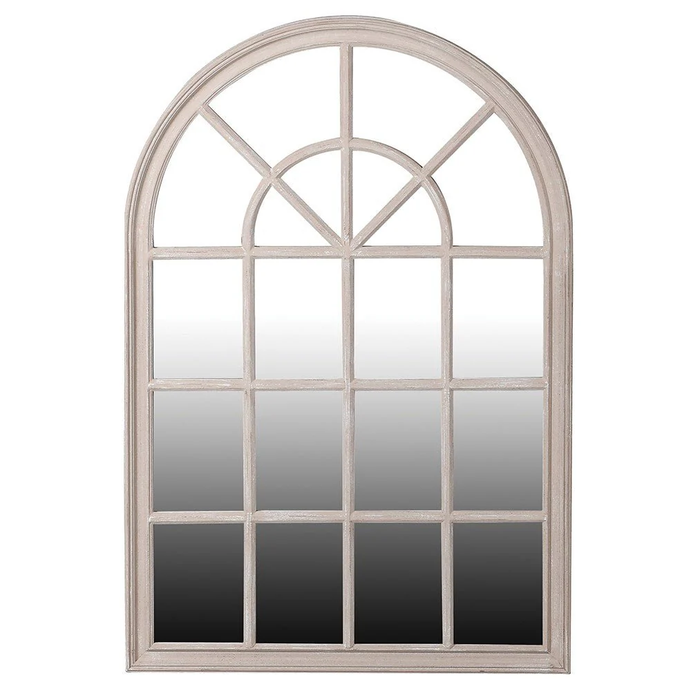 Antique Taupe Window Mirror