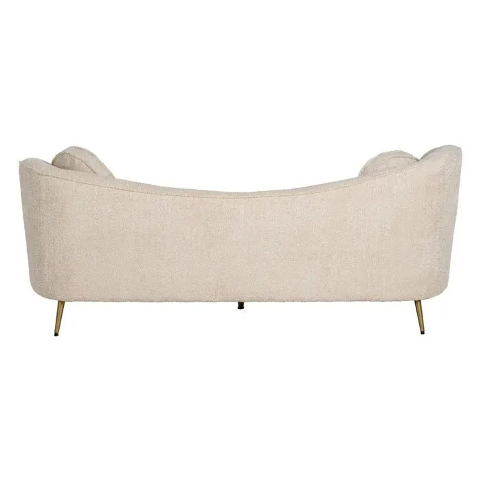 Beige Fabric Curve Sofa - Image 3