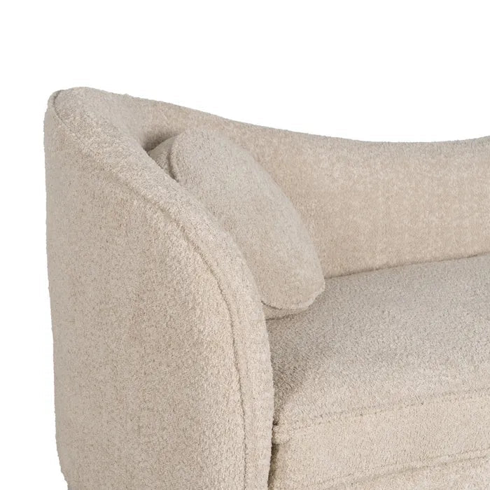 Beige Fabric Curve Sofa - Image 4