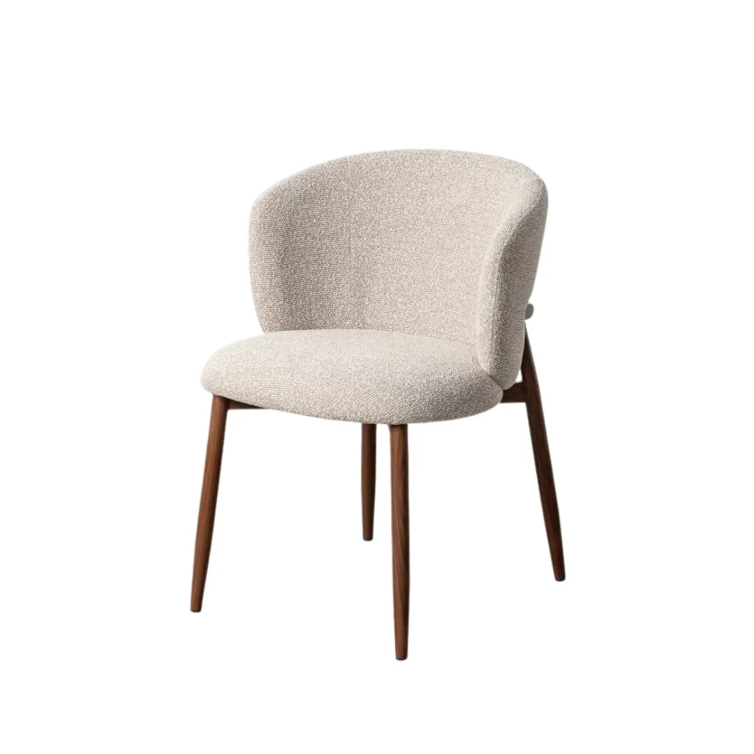 Beige Fabric Marbled Dining Chair