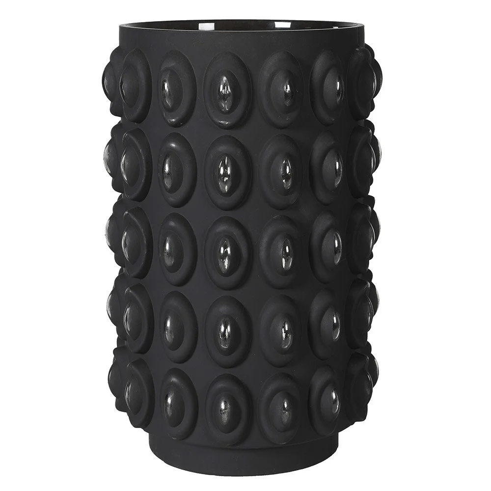 Black Bobble Glass Vase - Elegant Home Decor