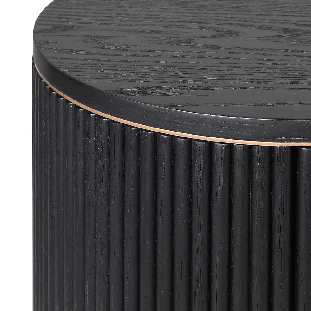 Black Ribbed 4 Door Sideboard - Elegant Storage Solution - Image 3