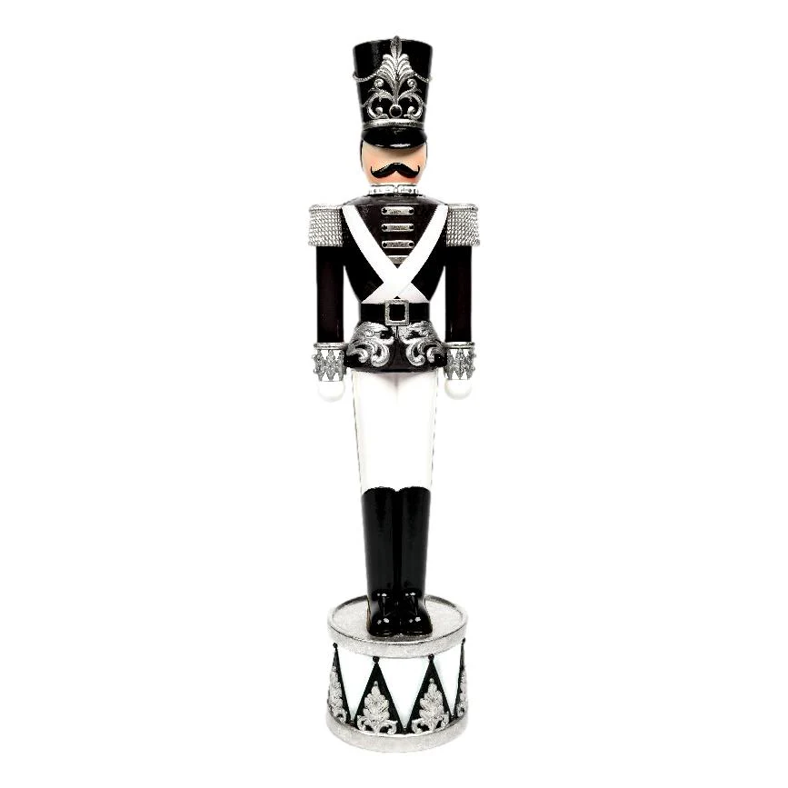 Black & White Resin Nutcracker Soldier