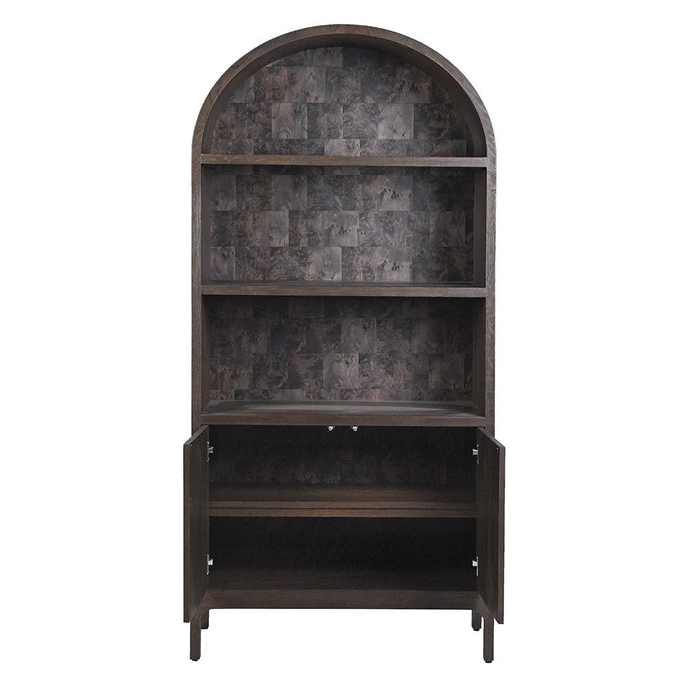 Brown Arched Cabinet – Elegant Storage Solution - Image 3