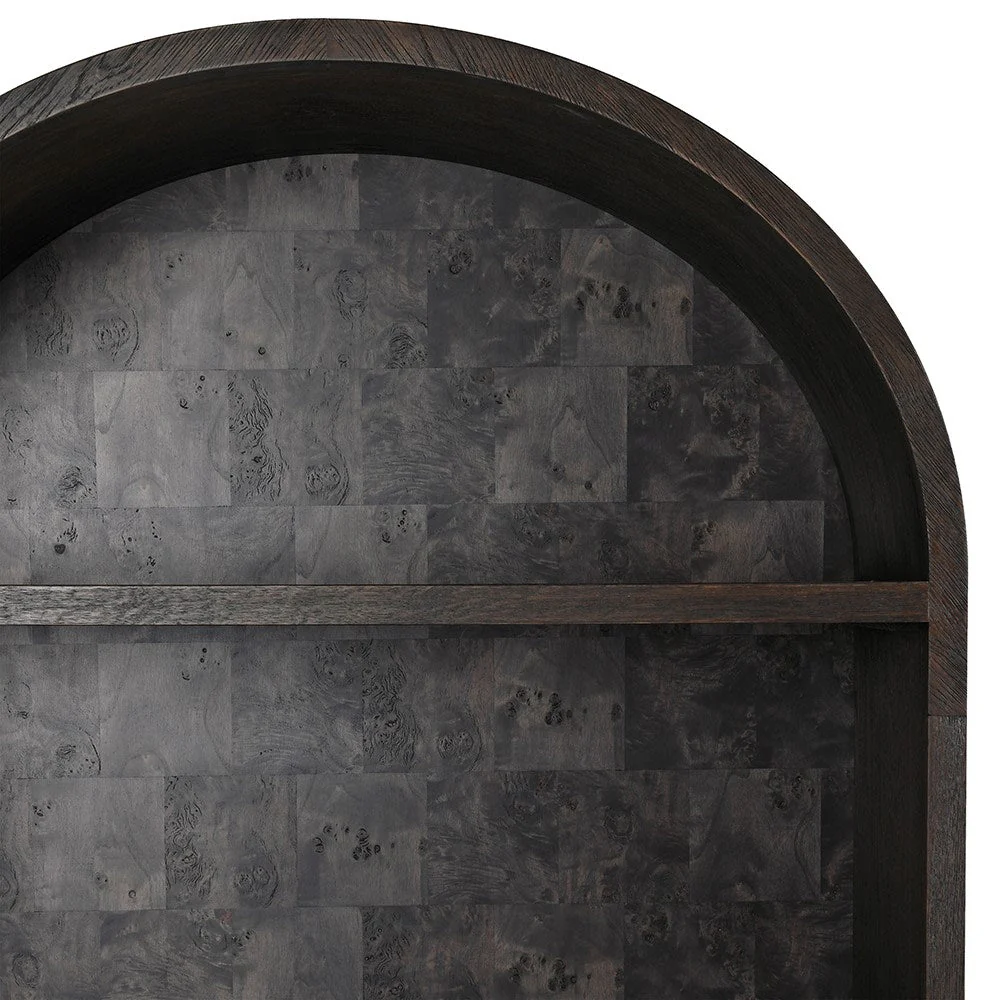 Brown Arched Cabinet – Elegant Storage Solution - Image 4