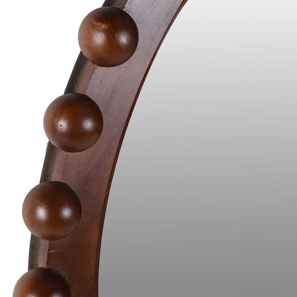 Brown Ball Round Wall Mirror - Elegant Home Decor - Image 2