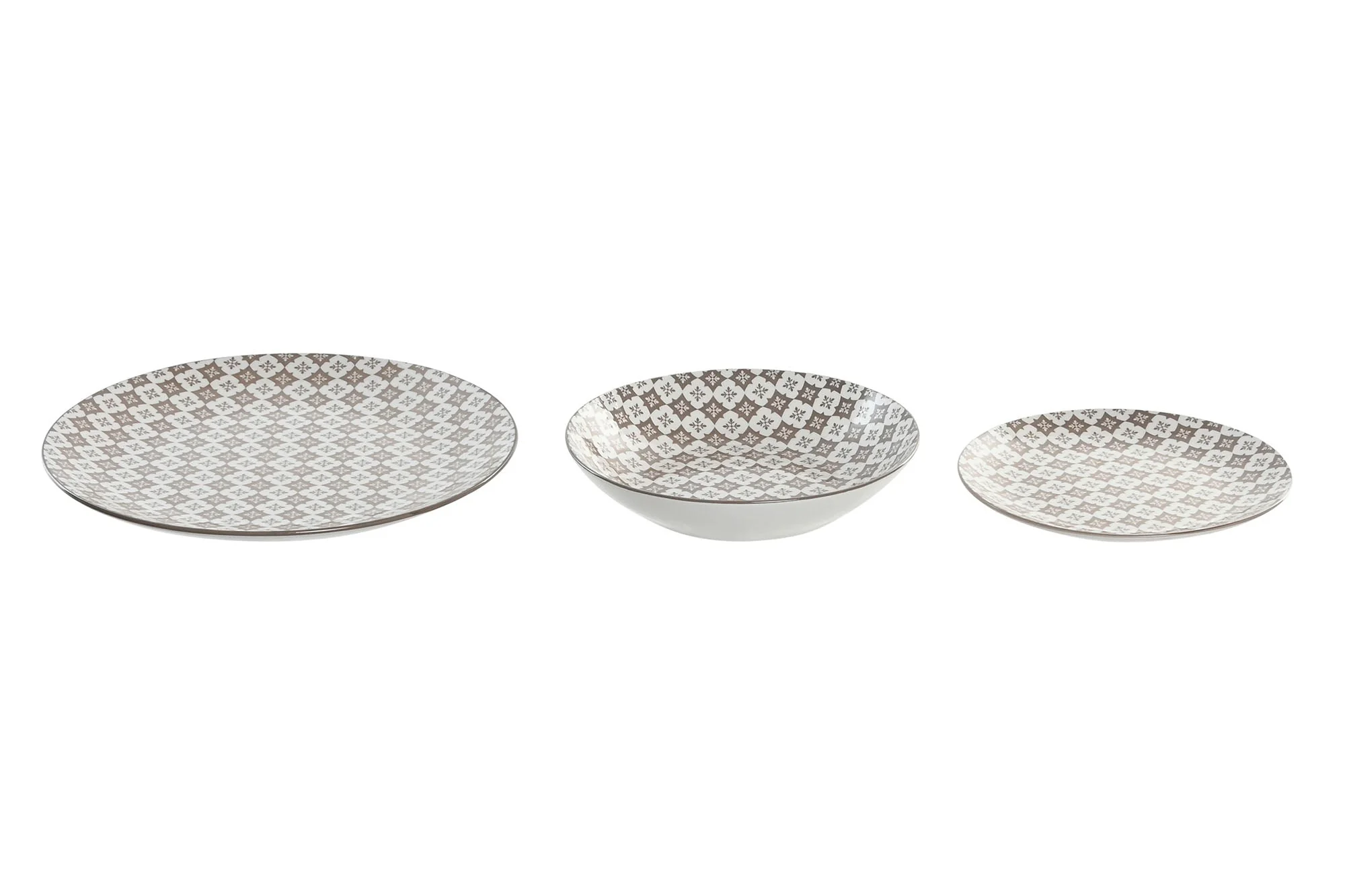 Brown Print Porcelain 18pcs Dinner Set - Image 6