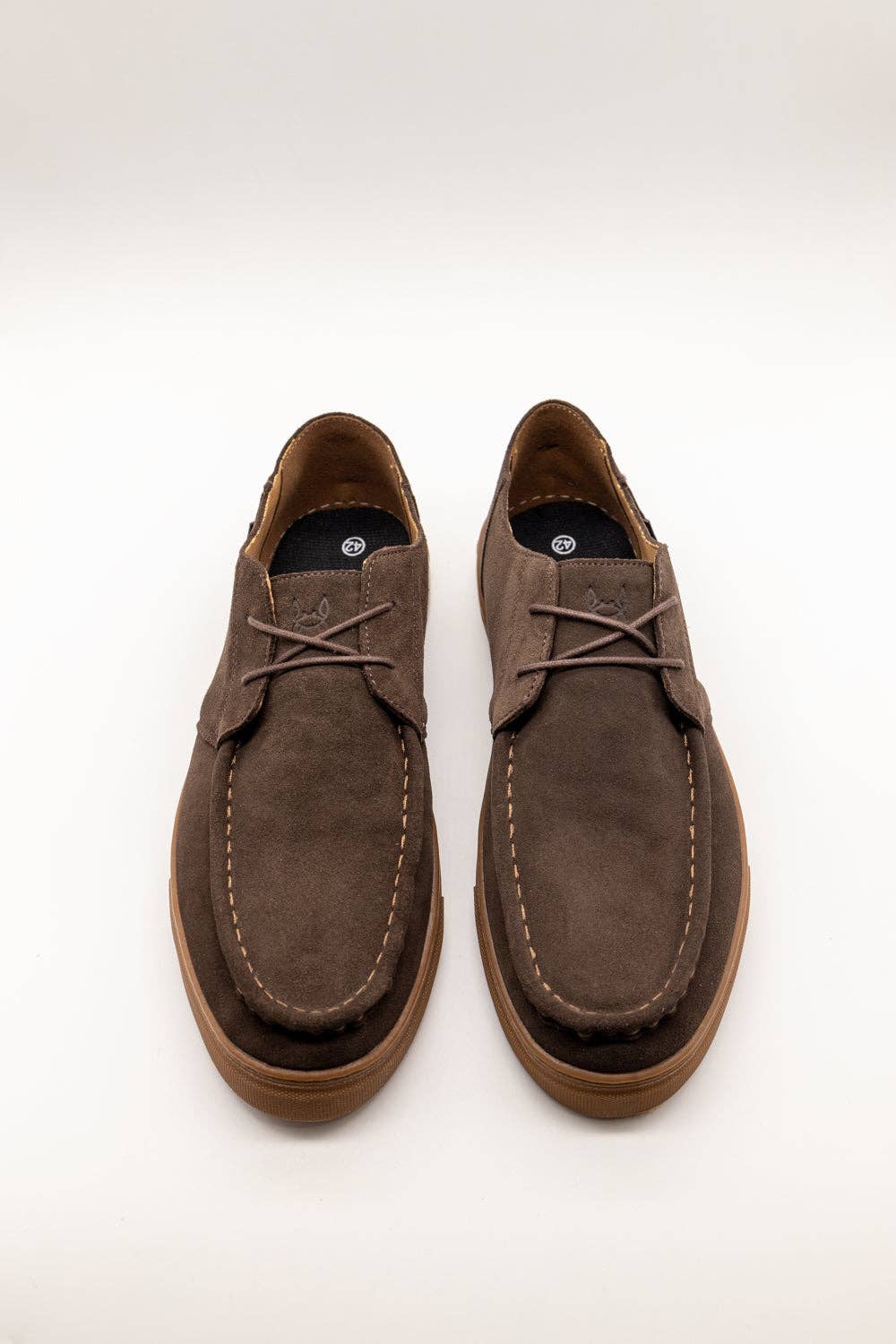 Brown Suede Formal Shoe with Logo Applique and Rubber Sole - Image 5