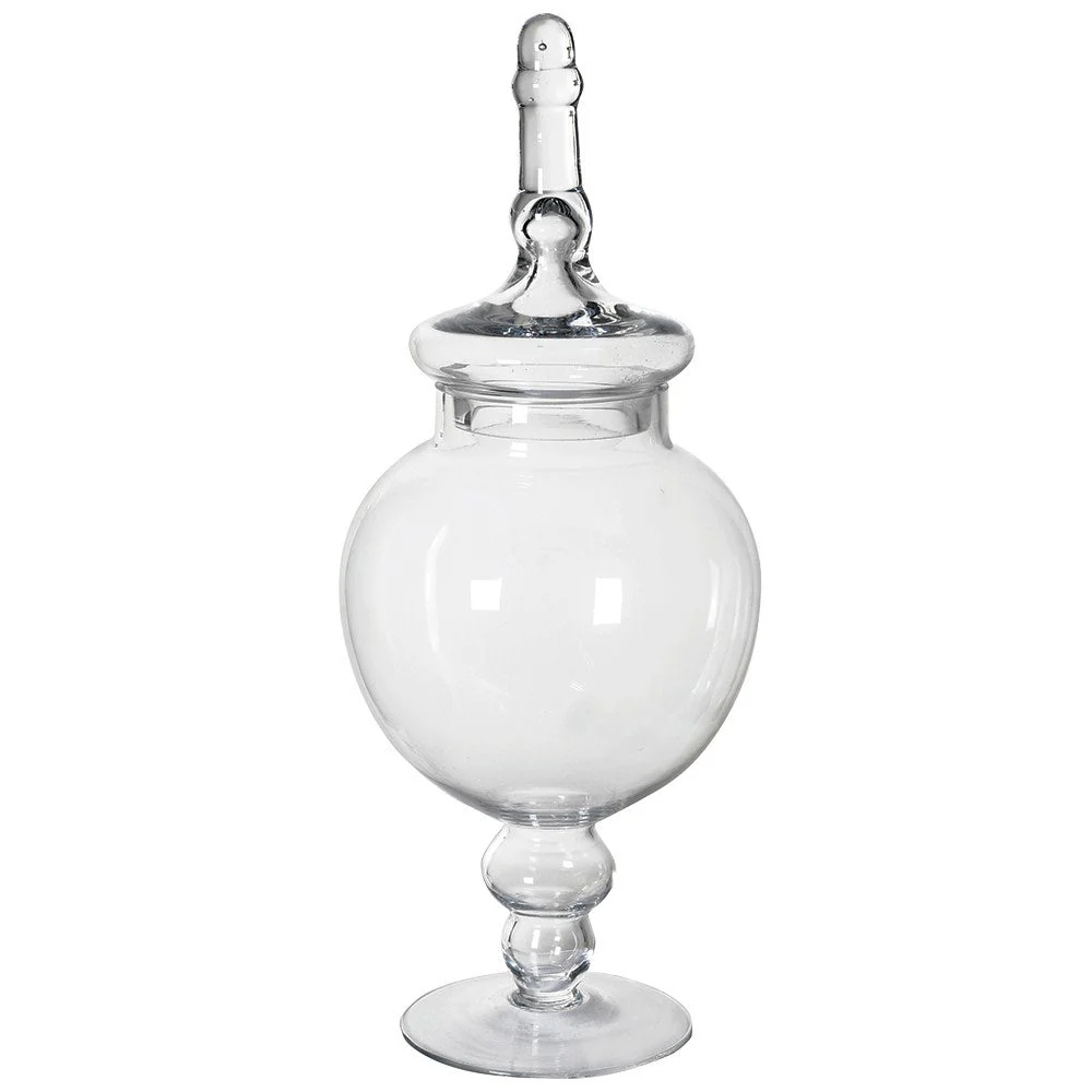 Clear Glass Bonbon Jar - Elegant Storage Solution for Home Decor