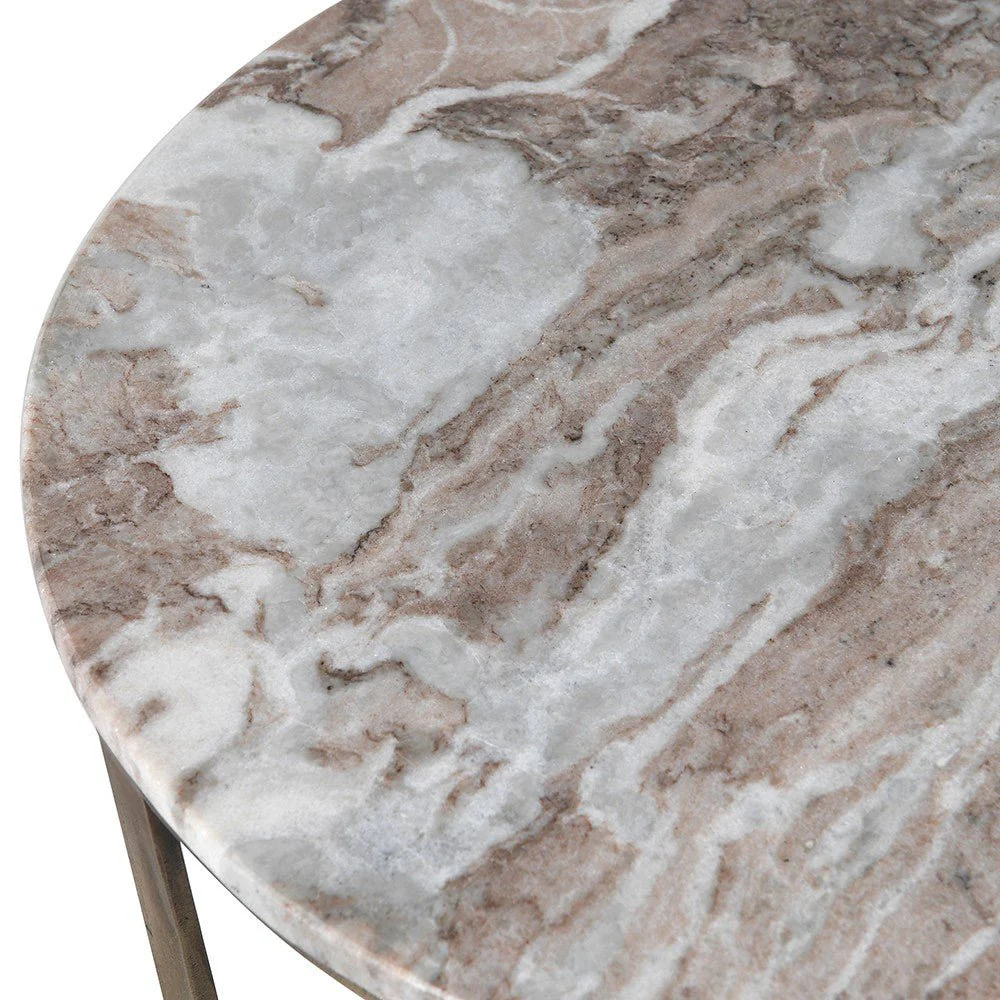 Set of 2 Elegant Marble Top Side Tables - Image 4