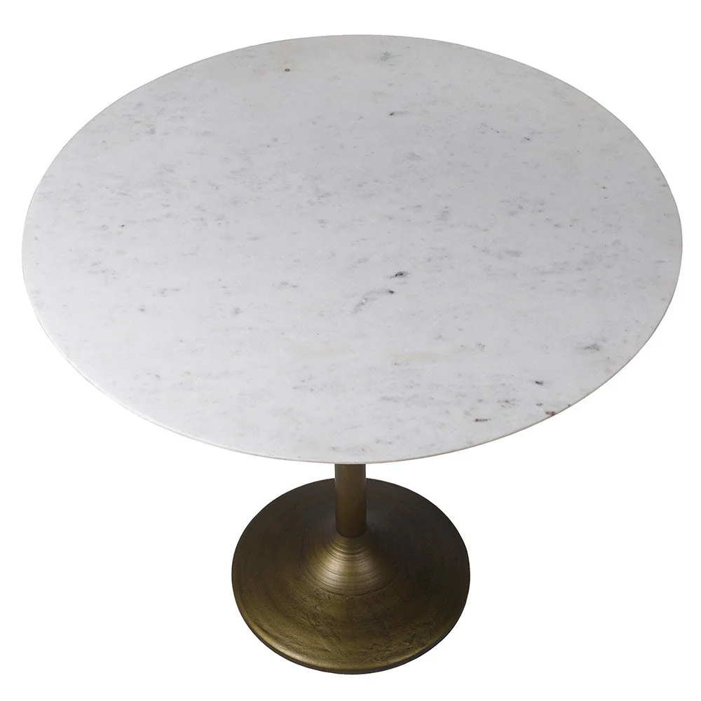 Elegant Round White Marble Bistro Table - Image 3