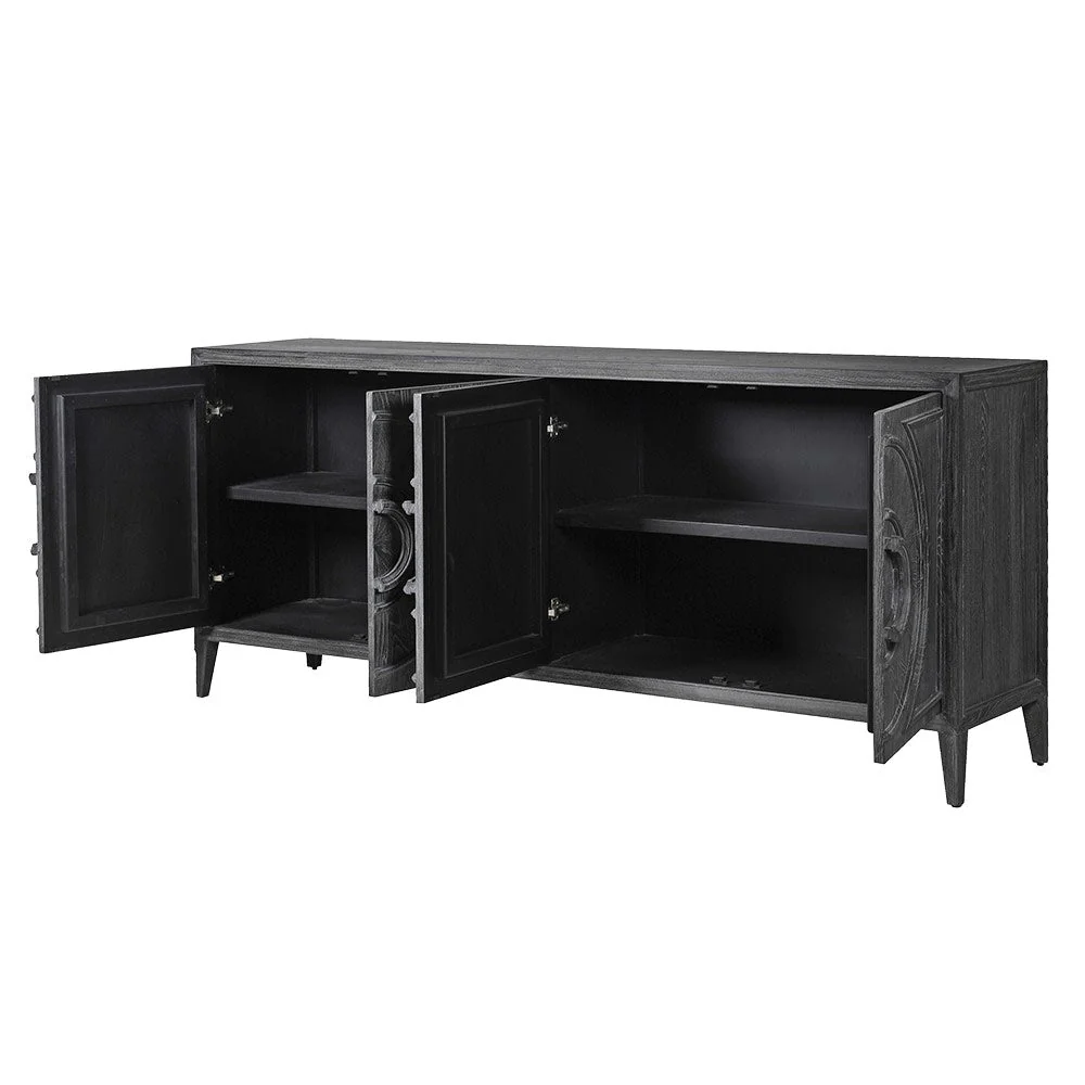 Elm Wood Black Circles Sideboard - Image 3