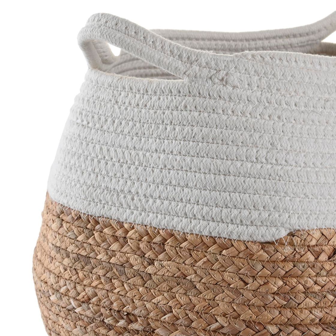 Fibre & Cotton Round Storage Basket - Image 3