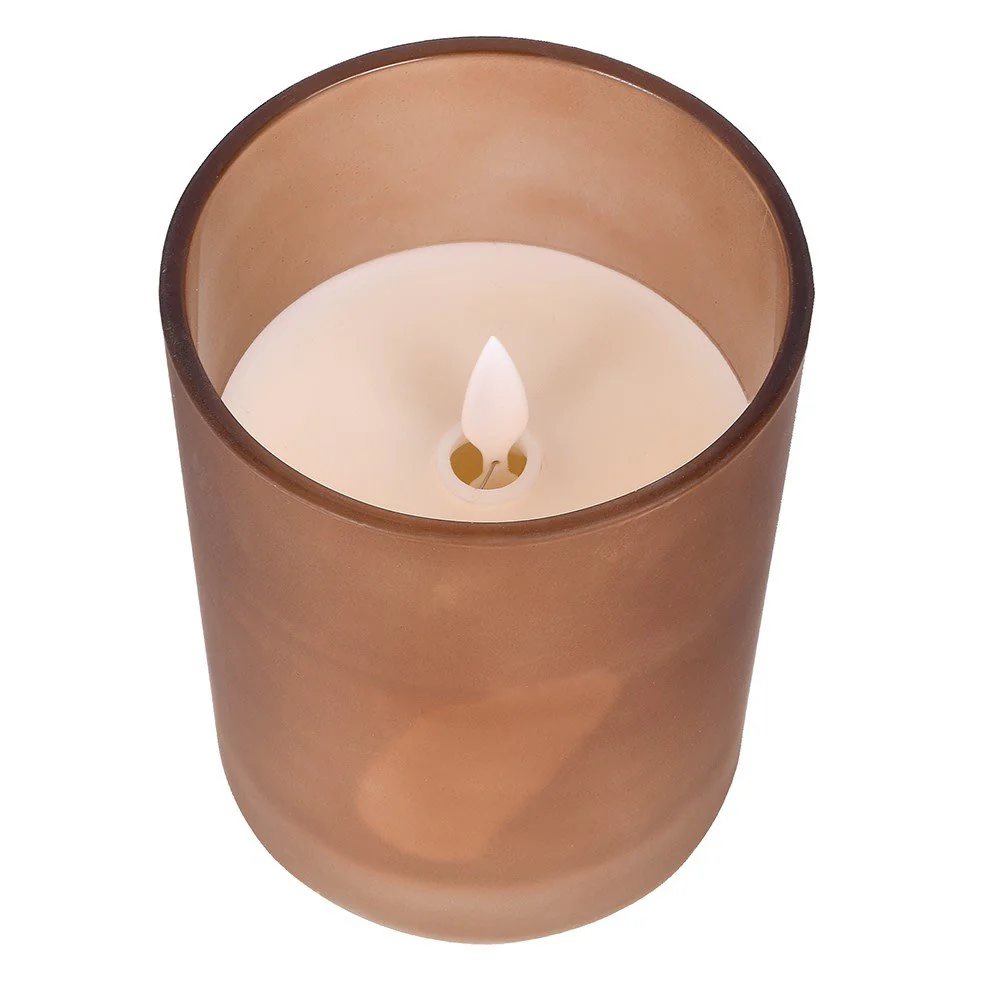 Frosted Brown LED Candle - Image 2