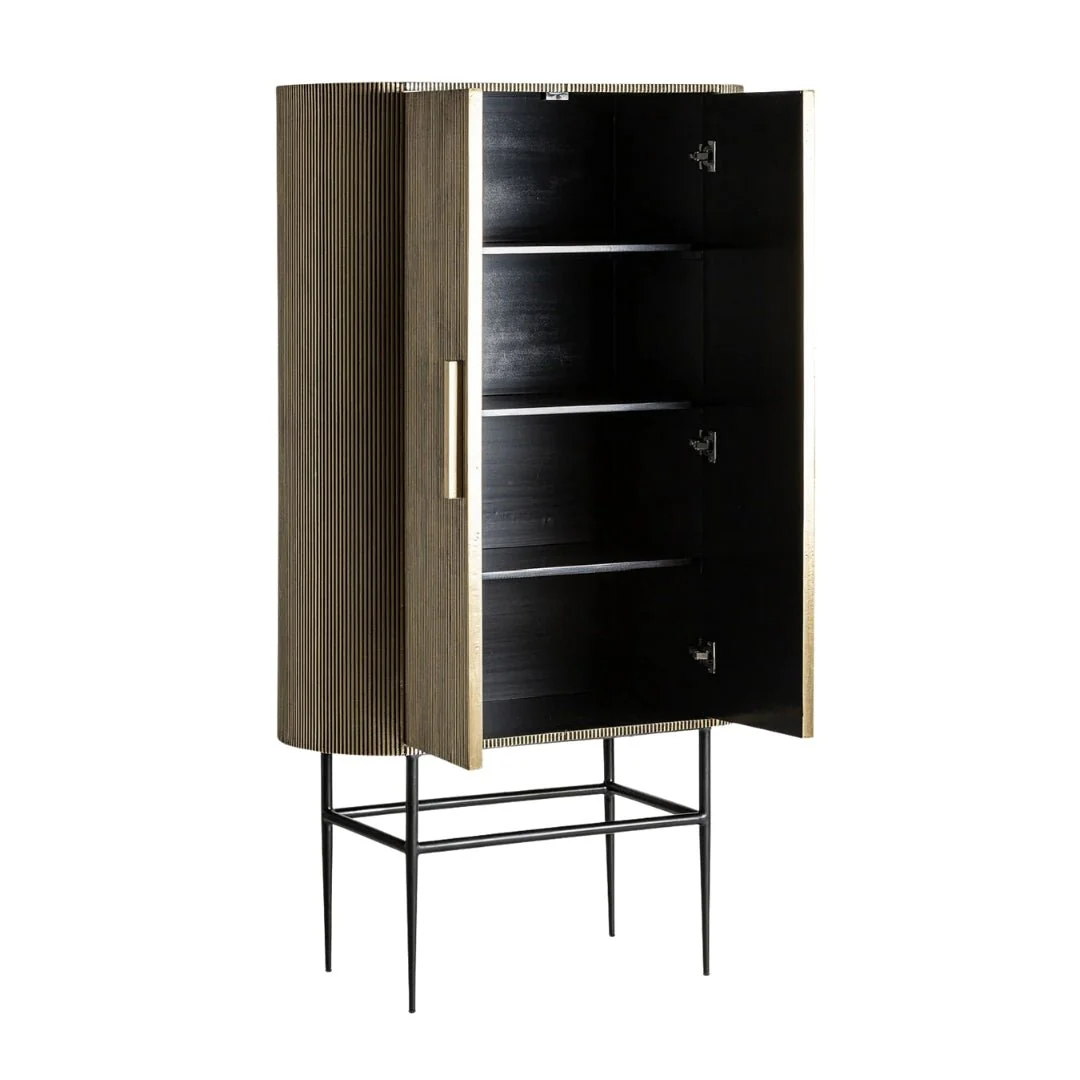 Gold Ridged 2-Door Cabinet - Image 3