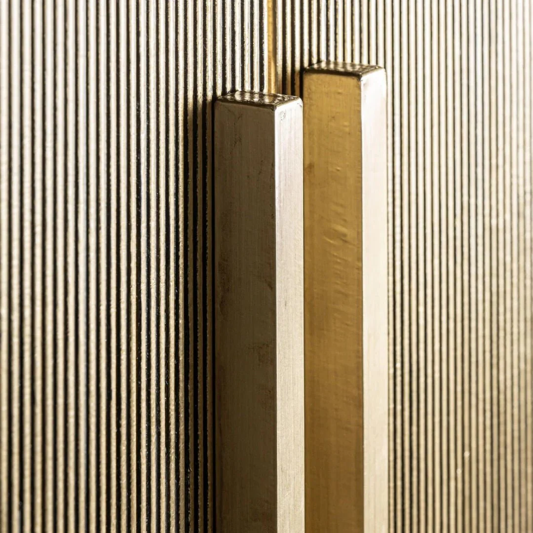 Gold Ridged 2-Door Cabinet - Image 4