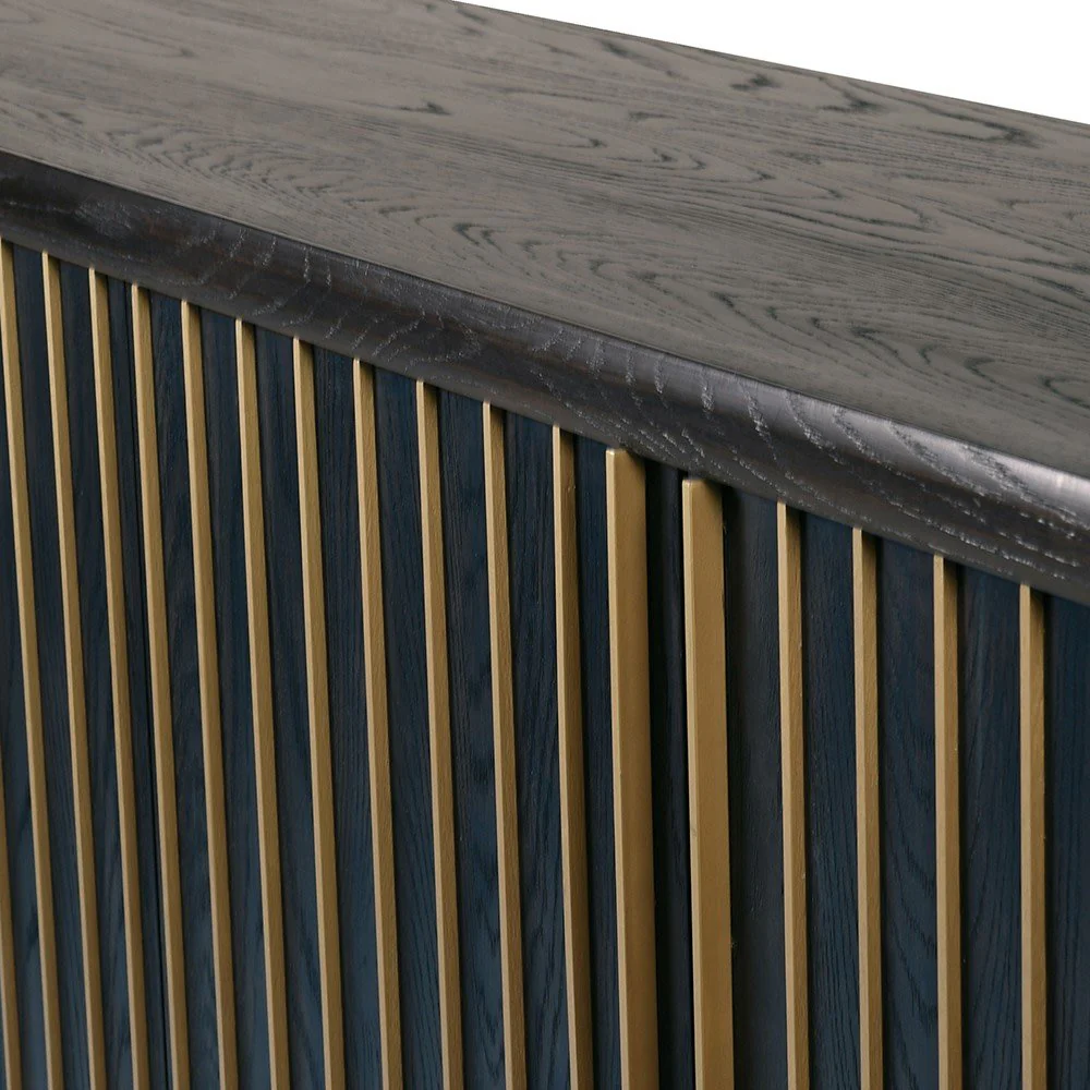 Gold Slatted Sideboard - Elegant Storage Solution - Image 3