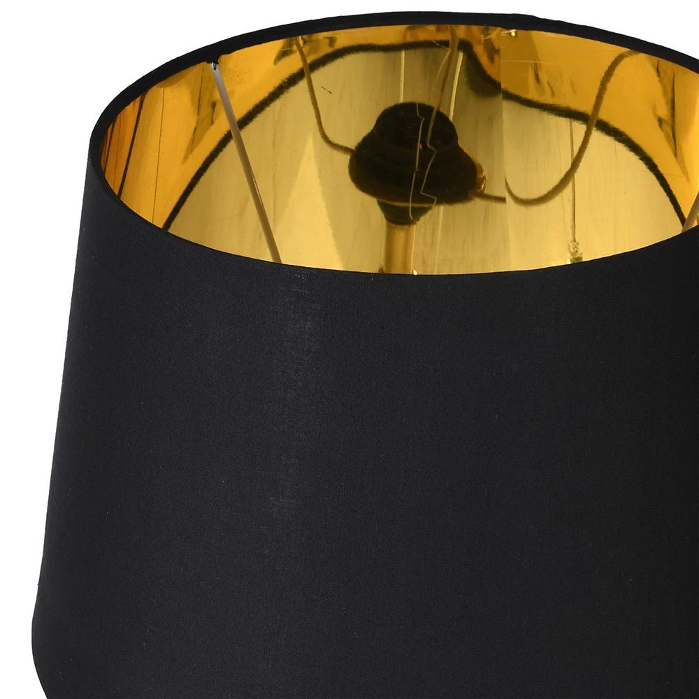 Gold Stem Table Lamp with Black Shade - Image 2