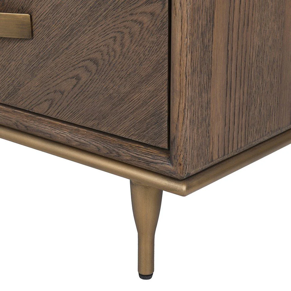 Hartlon Bedside Table - Oak and Oak Veneer - Image 4
