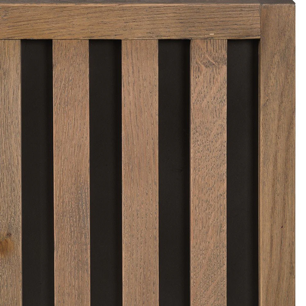 Javanese 2-Door Oak Cabinet with Black Metal Accents - Image 4