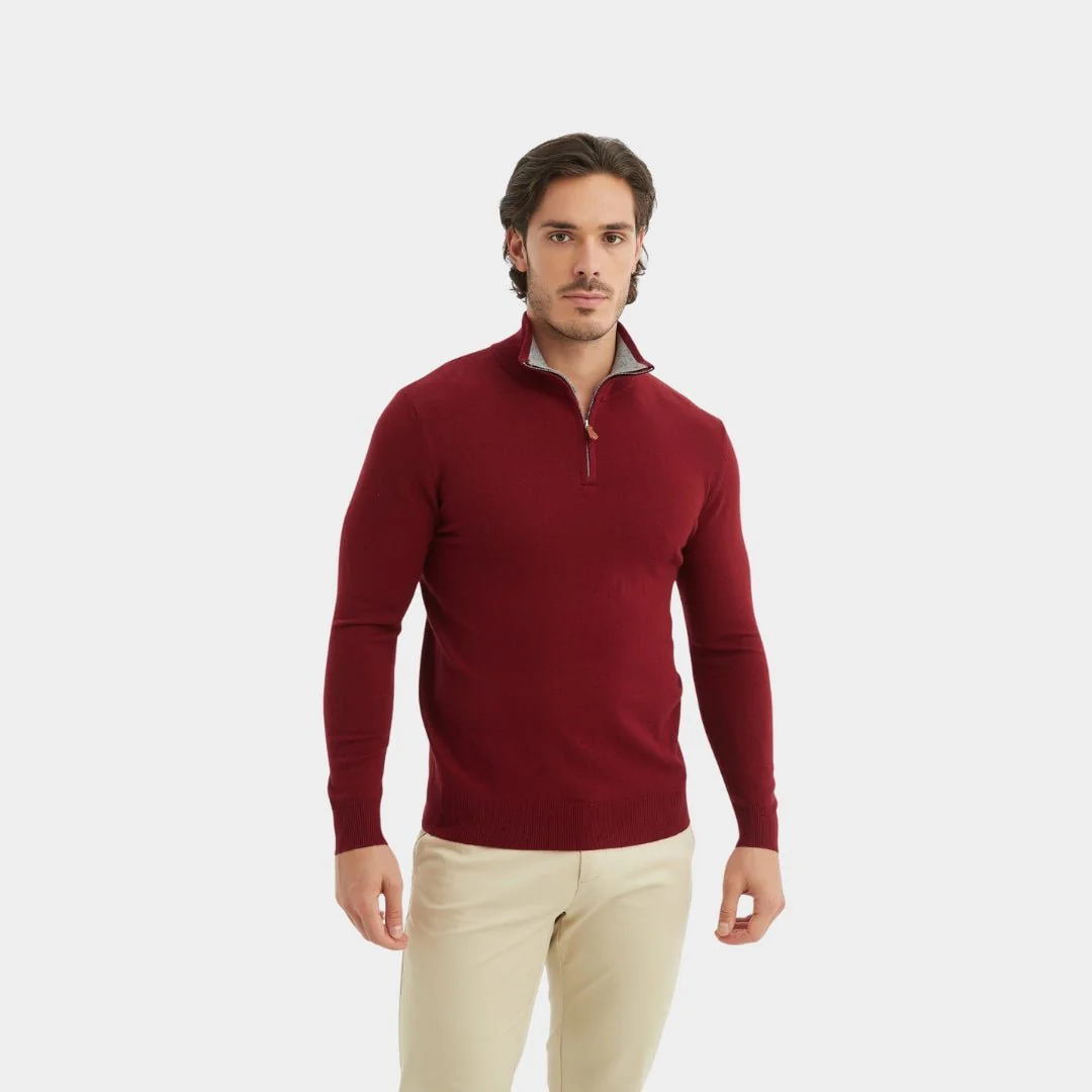 Luxury Zip Neck Sweater - Cashmere Touch - Image 5