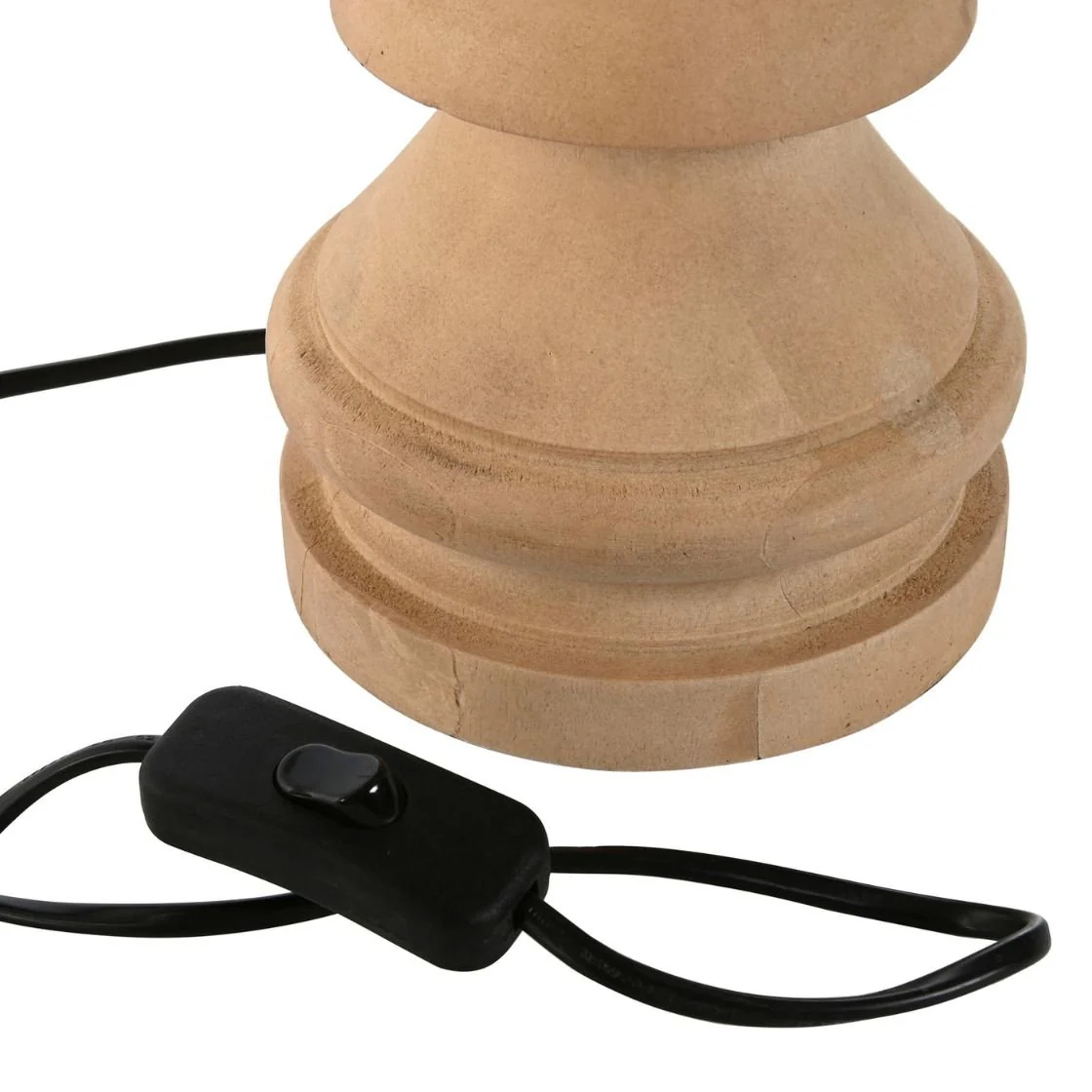 Mango Wooden Base Table Lamp with Cotton Shade - Image 3