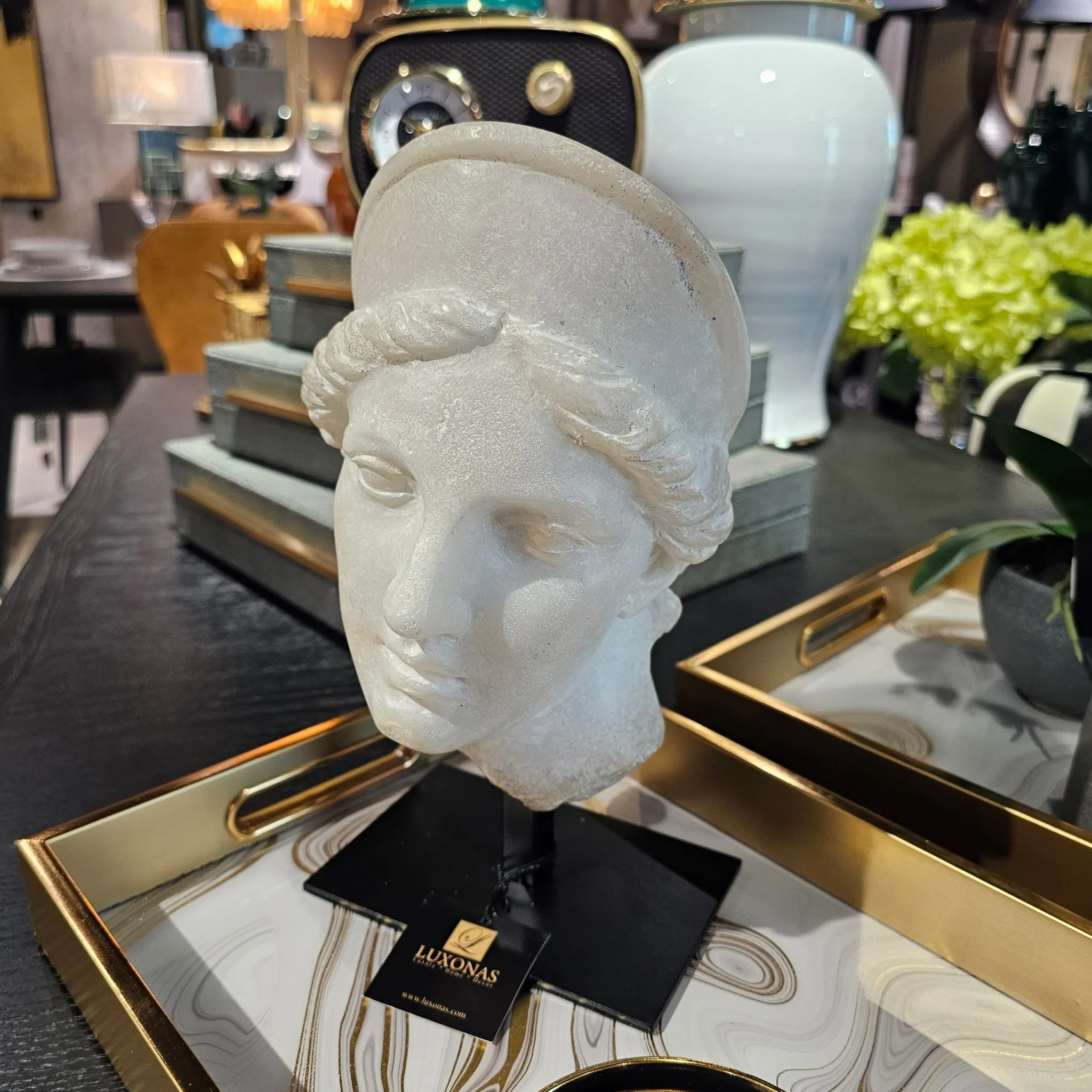 Marble Cream Aphrodite Bust Sculpture - Image 3