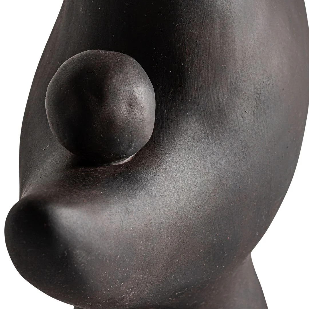Nohae Decorative Figure - Matte Black Ceramic Sculpture - Image 2