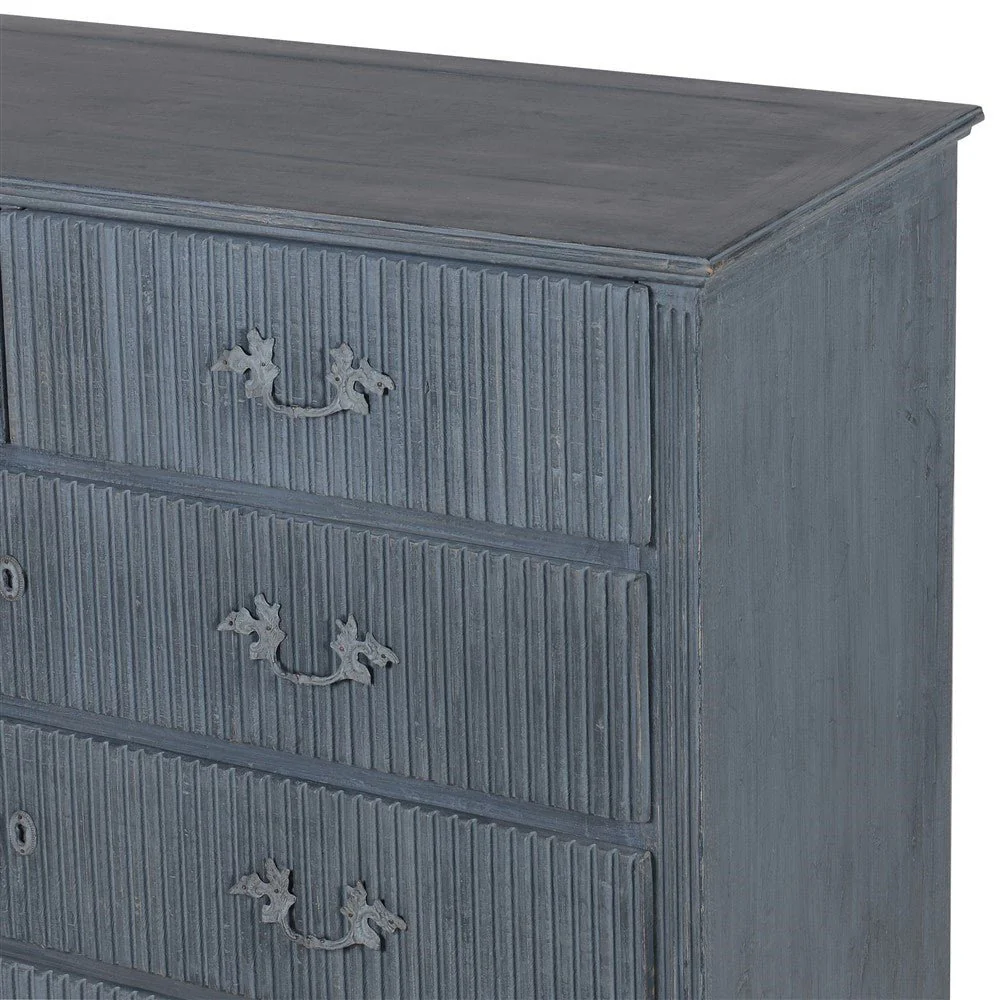 Nordic Blue-Wash 5 Drawer Chest - Image 2