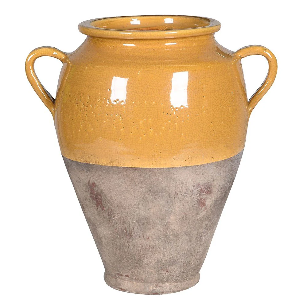 Ochre Amphora Vase - Terracotta Decorative Piece for Dry Flowers - Image 2