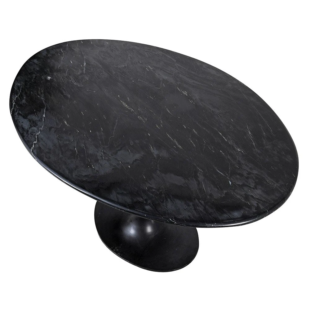 Oval Black Marble Dining Table - Image 3