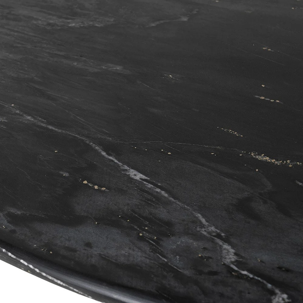 Oval Black Marble Dining Table - Image 4