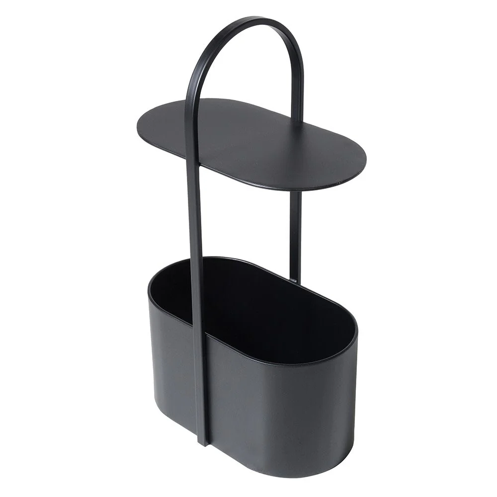Oval Minimalist Magazine Rack & Side Table - Image 2