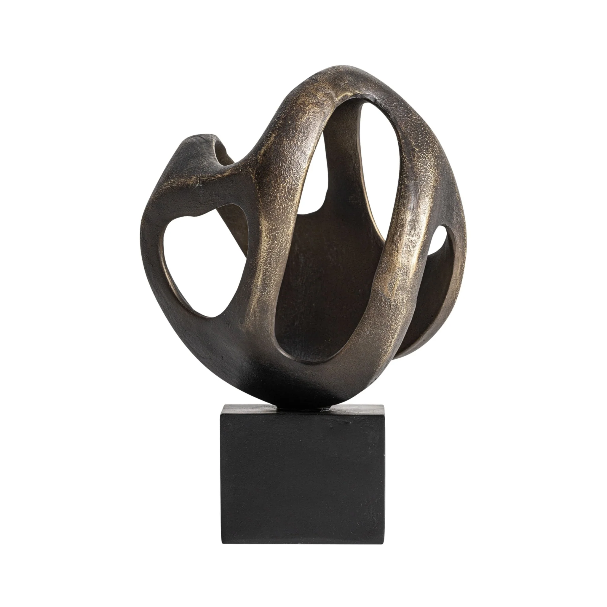 Riata Deco Figure - Contemporary Gold Resin Decorative Piece