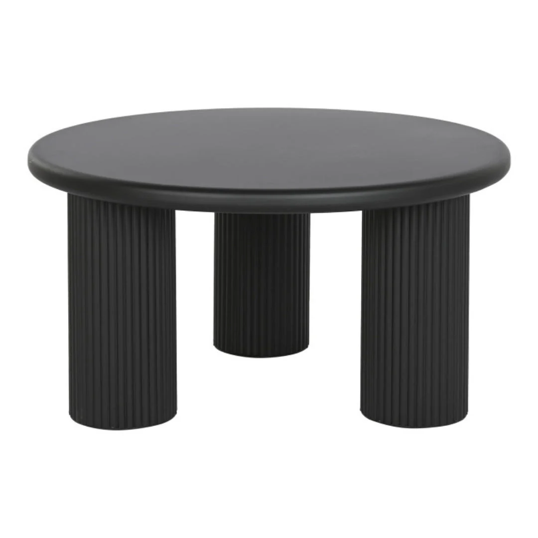 Ribbed Black Metal Coffee Table - Image 3