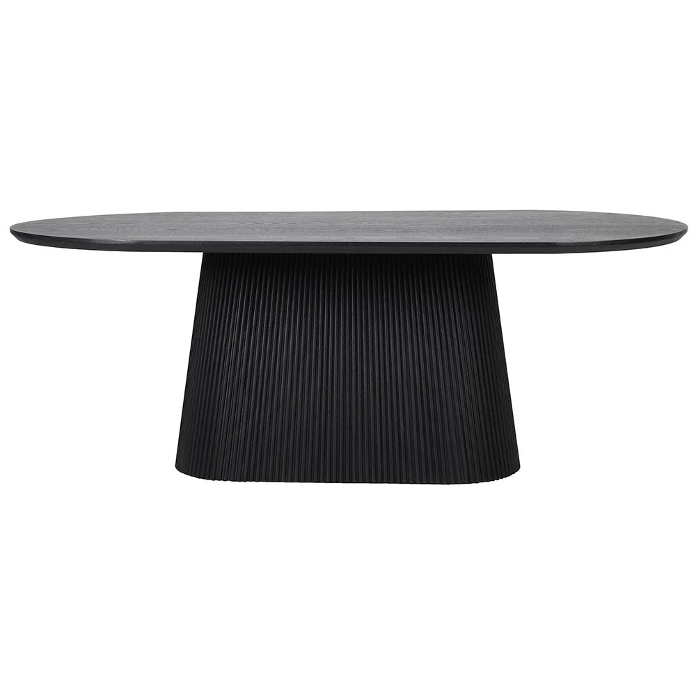 Ribbed Bottom Dining Table - Elegant Oak and Plywood Design - Image 2