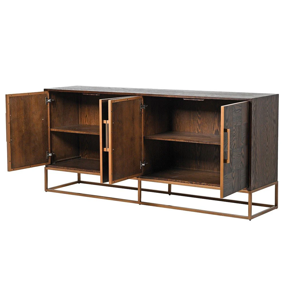 Rove Parquet Sideboard - Elegant Oak & Iron Design - Image 3
