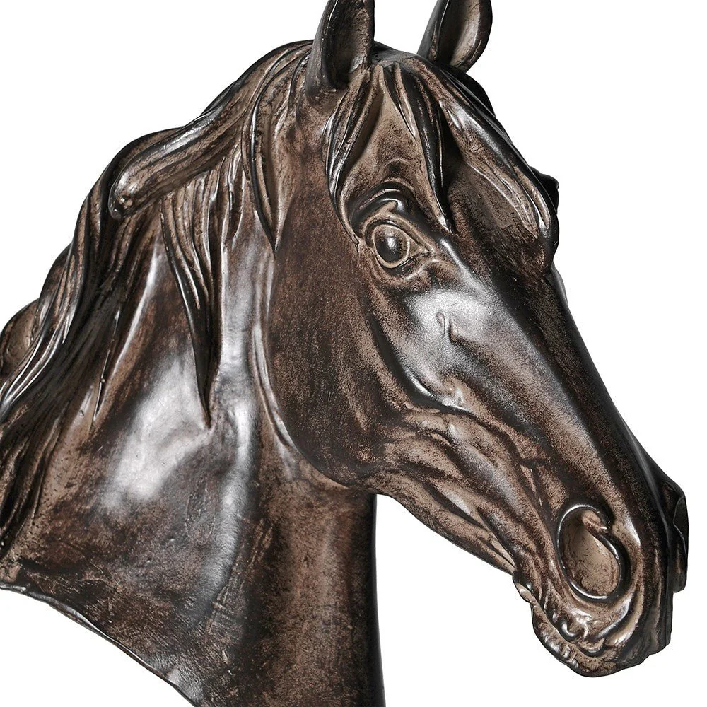 Rustic Horse Head On Stand - Image 2
