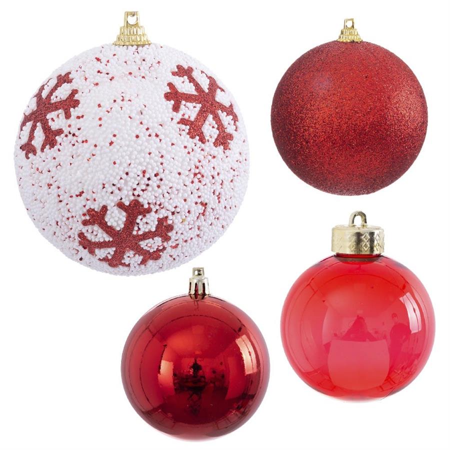 S/4 Red & White Hanging Baubles - Image 2