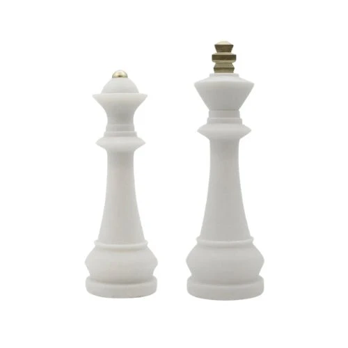 Set of 2 Resin Marble Look Chess Players