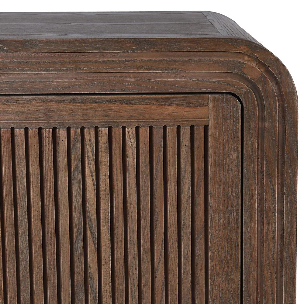 Slatted 4 Door Oak Sideboard - Image 4