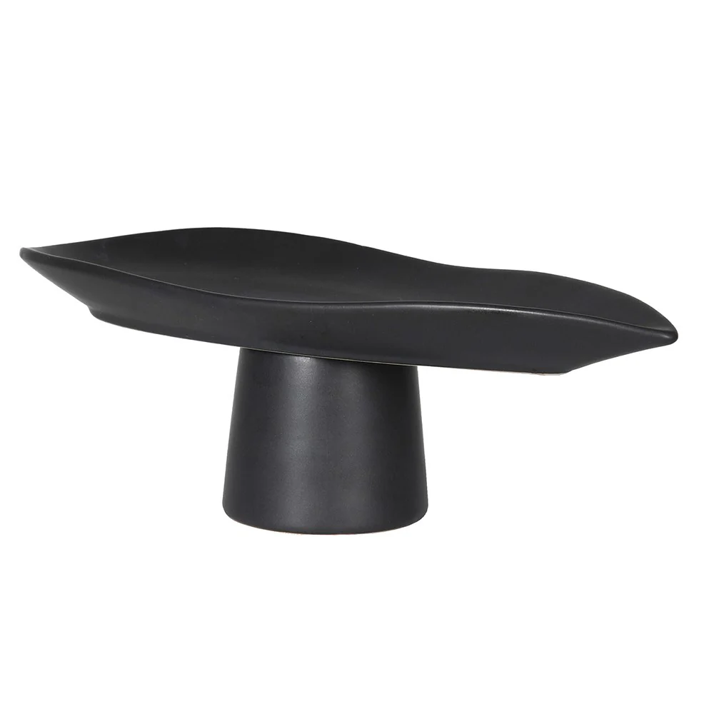 Elegant Small Black Pedestal Bowl for Home Decor