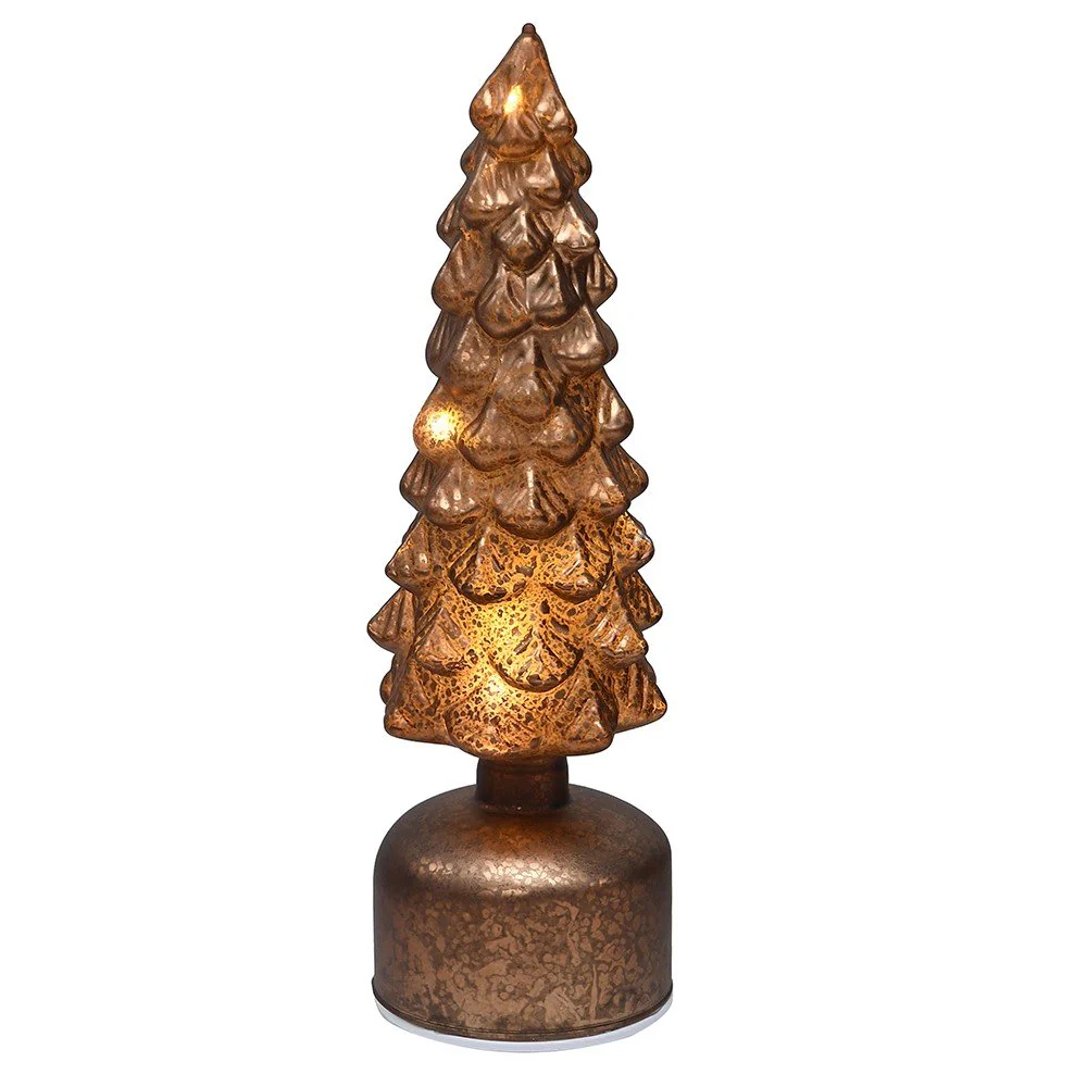 Small Bronze Rotating Lit Tree - Image 2
