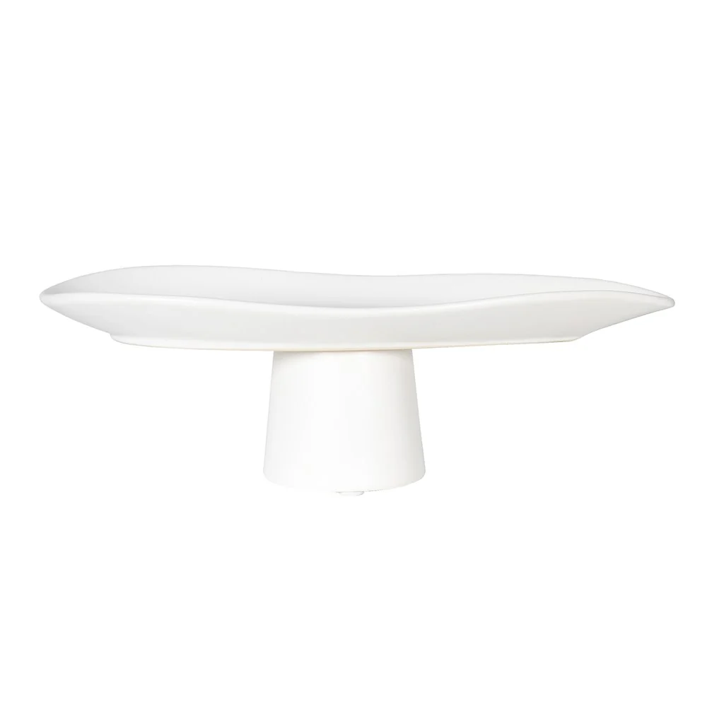 Small White Pedestal Bowl - Elegant Decorative Piece - Image 2