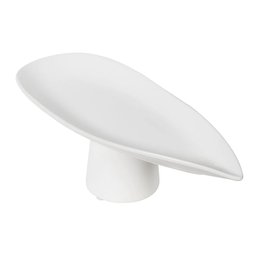 Small White Pedestal Bowl - Elegant Decorative Piece - Image 3