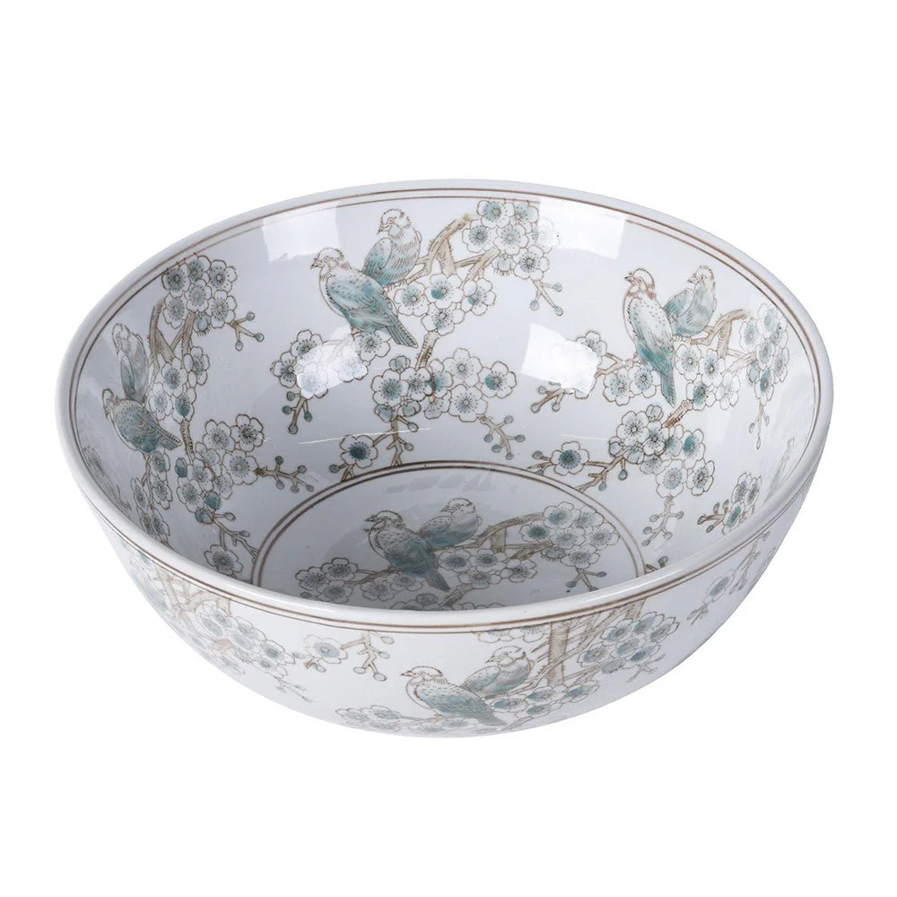 Songbird Bloom Bowl - Elegant Porcelain Centerpiece - Image 3