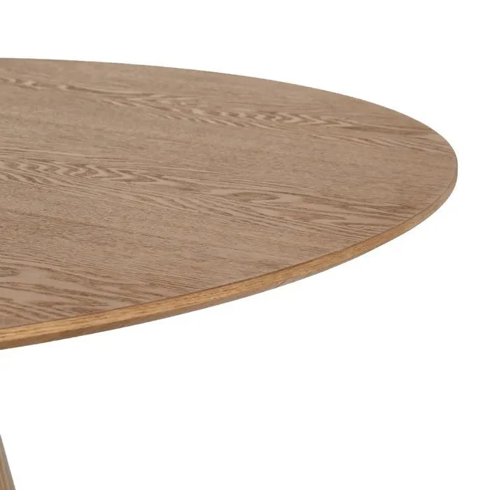 Veneered Light Brown Round Dining Table - Image 5