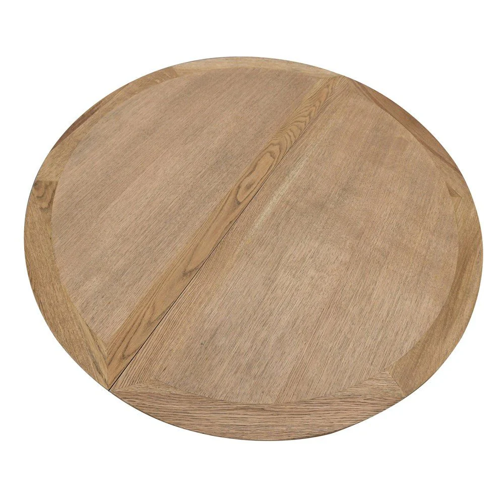 Weathered Oak Round Extending Dining Table - Image 3