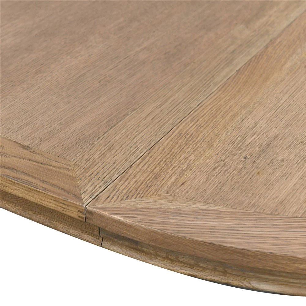 Weathered Oak Round Extending Dining Table - Image 4